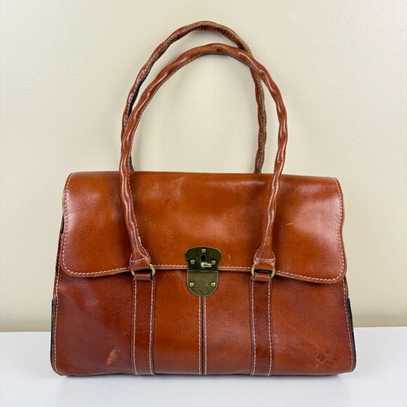Patricia Nash Handbags - EUC Patricia Nash Vienna Tan/Brown Leather Satchel Bag